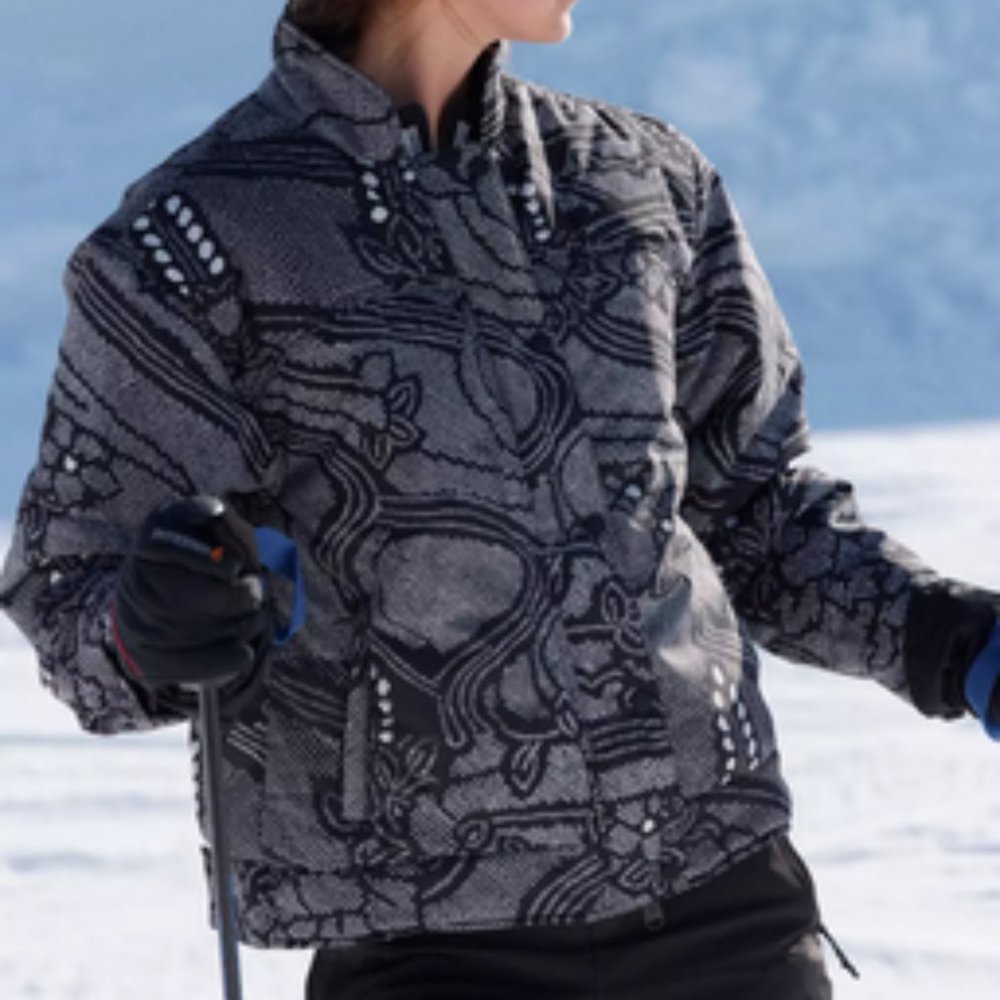 Free People Bunny Slope Printed Puffer Jacket Midnight Combo Size XL NWT